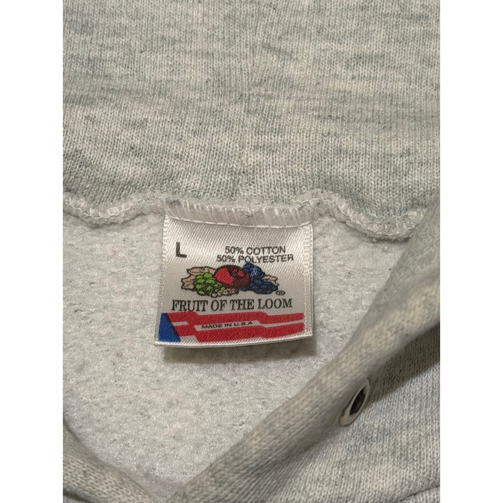 Vintage Fruit of the Loom New York Jets Hoodie Mens Large Gray Made in USA NFL - Picture 3 of 4